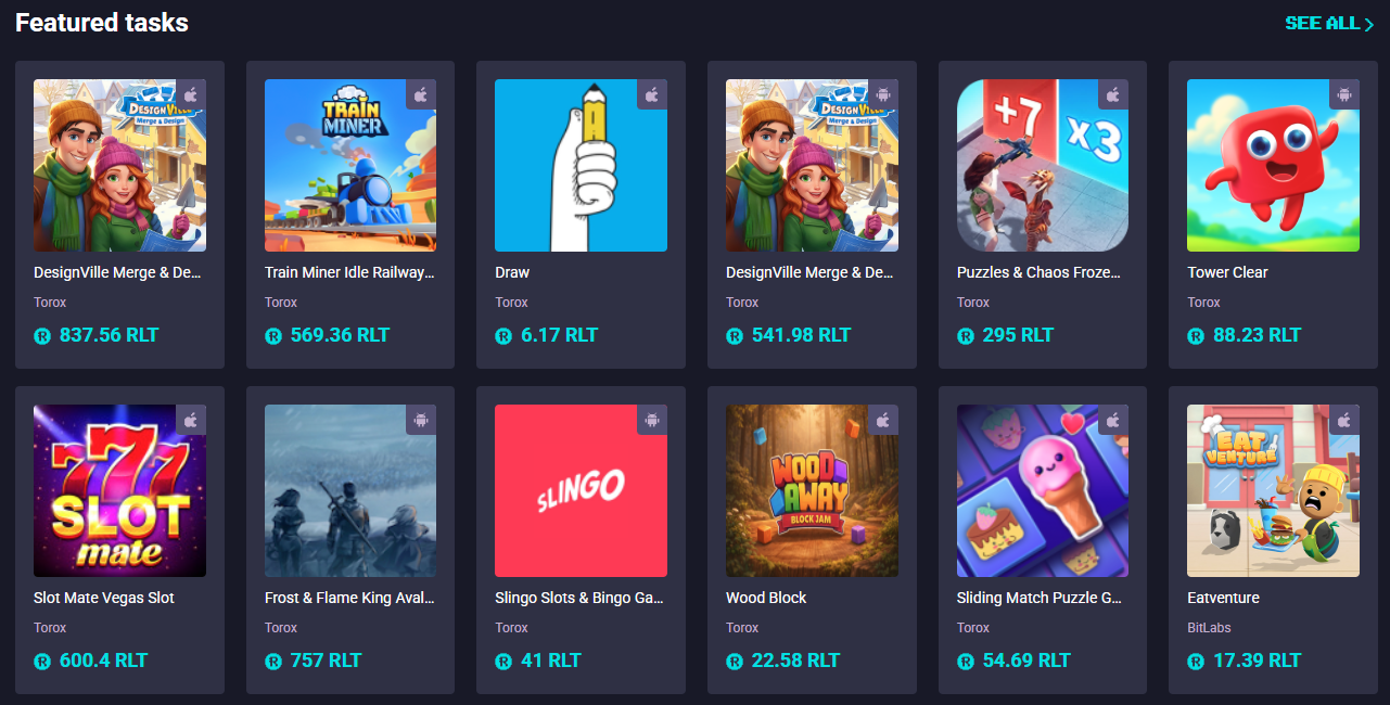 RollerCoin - Offer walls